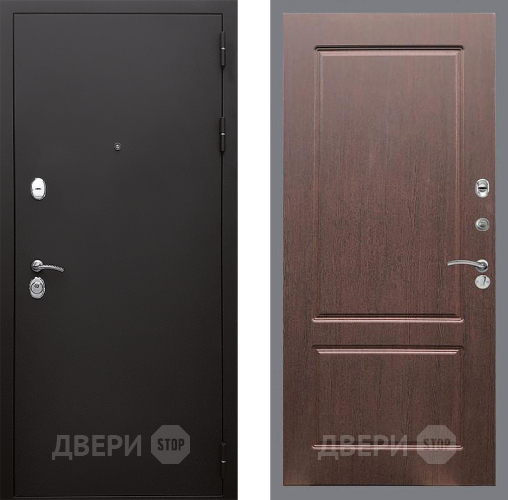 Входная металлическая Дверь Стоп КЛАССИК Шагрень ФЛ-117 Орех премиум в Электрогорске