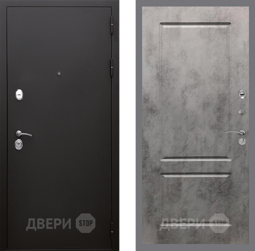 Входная металлическая Дверь Стоп КЛАССИК Шагрень ФЛ-117 Бетон темный в Электрогорске