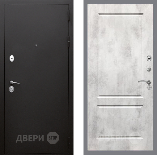 Входная металлическая Дверь Стоп КЛАССИК Шагрень ФЛ-117 Бетон светлый в Электрогорске