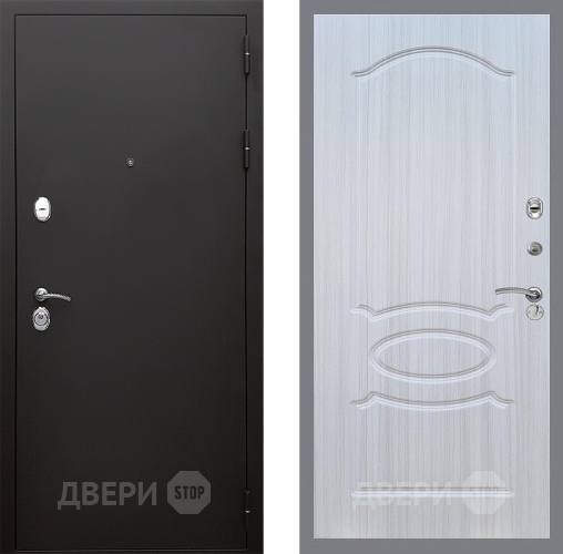 Входная металлическая Дверь Стоп КЛАССИК Шагрень ФЛ-128 Сандал белый в Электрогорске