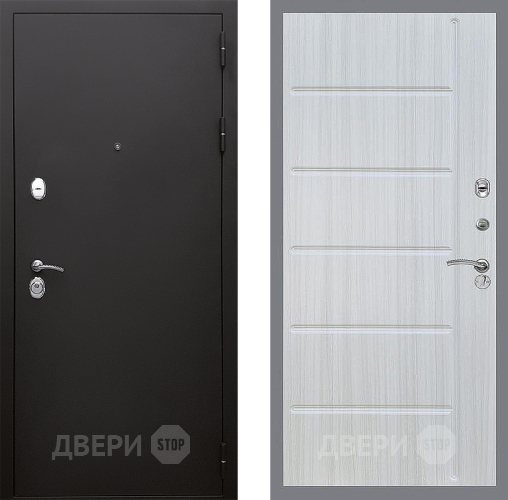 Входная металлическая Дверь Стоп КЛАССИК Шагрень ФЛ-102 Сандал белый в Электрогорске