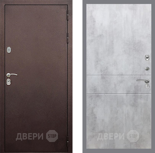 Входная металлическая Дверь Стоп КЛАССИК Медь ФЛ-290 Бетон светлый в Электрогорске