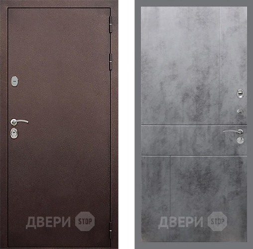Входная металлическая Дверь Стоп КЛАССИК Медь ФЛ-290 Бетон темный в Электрогорске