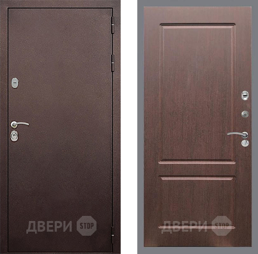 Входная металлическая Дверь Стоп КЛАССИК Медь ФЛ-117 Орех премиум в Электрогорске