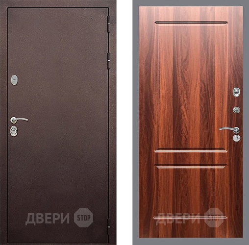 Входная металлическая Дверь Стоп КЛАССИК Медь ФЛ-117 Итальянский орех в Электрогорске