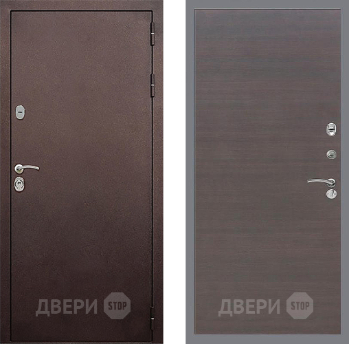 Входная металлическая Дверь Стоп КЛАССИК Медь Гладкая венге поперечный в Электрогорске
