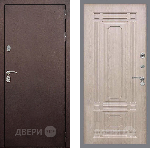 Входная металлическая Дверь Стоп КЛАССИК Медь ФЛ-2 Беленый дуб в Электрогорске