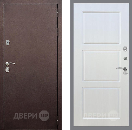 Входная металлическая Дверь Стоп КЛАССИК Медь ФЛ-3 Лиственница беж в Электрогорске
