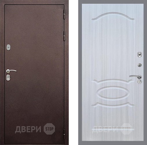Входная металлическая Дверь Стоп КЛАССИК Медь ФЛ-128 Сандал белый в Электрогорске