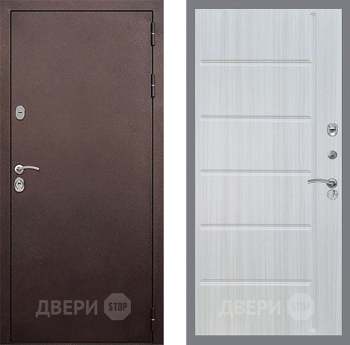 Входная металлическая Дверь Стоп КЛАССИК Медь ФЛ-102 Сандал белый в Электрогорске