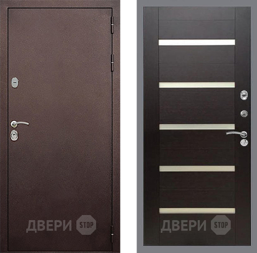 Входная металлическая Дверь Стоп КЛАССИК Медь СБ-14 венге поперечный в Электрогорске