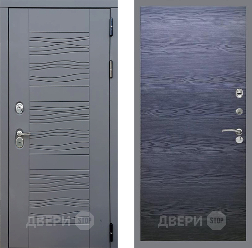 Входная металлическая Дверь Стоп СКАНДИ Гладкая Дуб тангенальный черный в Электрогорске