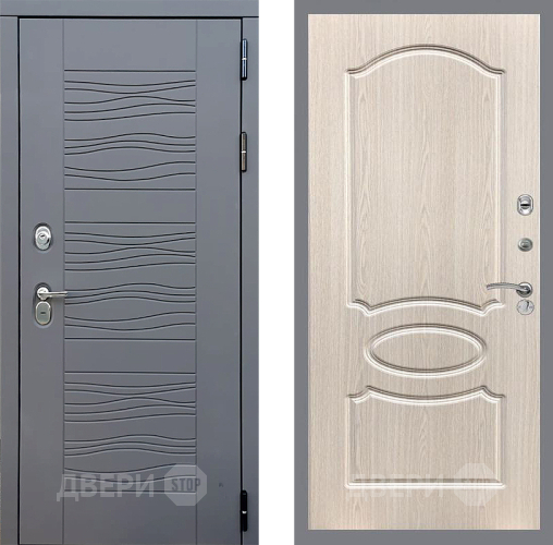 Входная металлическая Дверь Стоп СКАНДИ ФЛ-128 Беленый дуб в Электрогорске