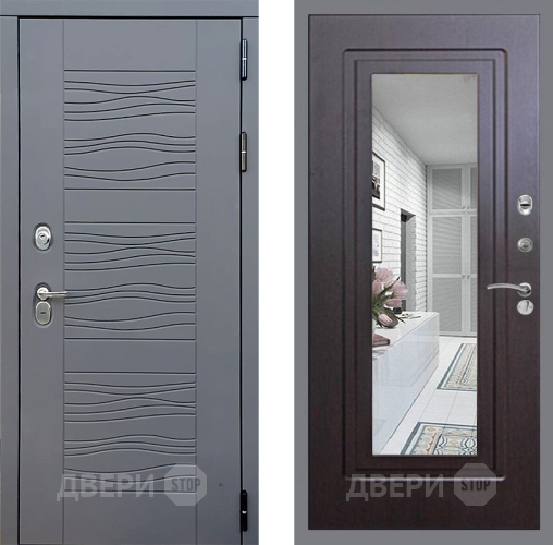 Входная металлическая Дверь Стоп СКАНДИ Зеркало ФЛ-120 Венге в Электрогорске