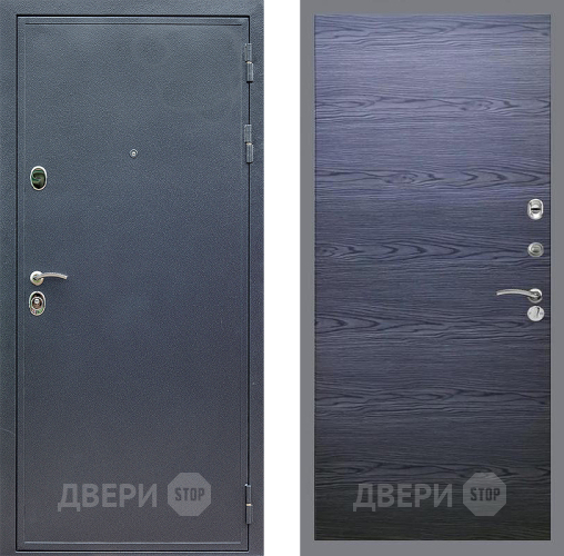 Входная металлическая Дверь Стоп СИЛЬВЕР Гладкая Дуб тангенальный черный в Электрогорске