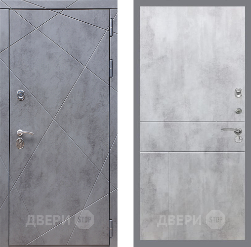 Входная металлическая Дверь Стоп Лучи ФЛ-290 Бетон светлый в Электрогорске