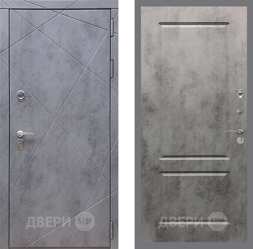 Входная металлическая Дверь Стоп Лучи ФЛ-117 Бетон темный в Электрогорске