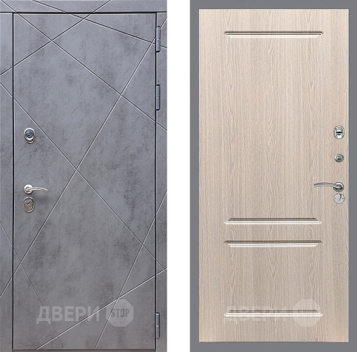 Входная металлическая Дверь Стоп Лучи ФЛ-117 Беленый дуб в Электрогорске