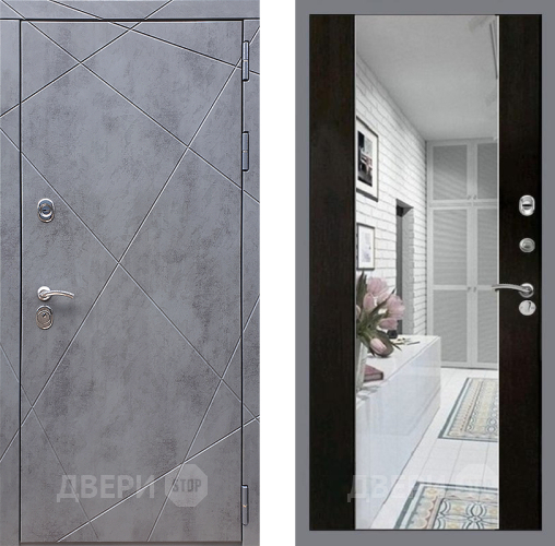 Входная металлическая Дверь Стоп Лучи Зеркало СБ-16 Венге в Электрогорске