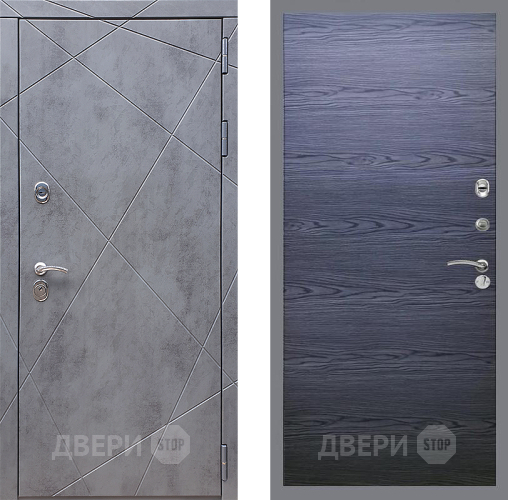 Входная металлическая Дверь Стоп Лучи Гладкая Дуб тангенальный черный в Электрогорске
