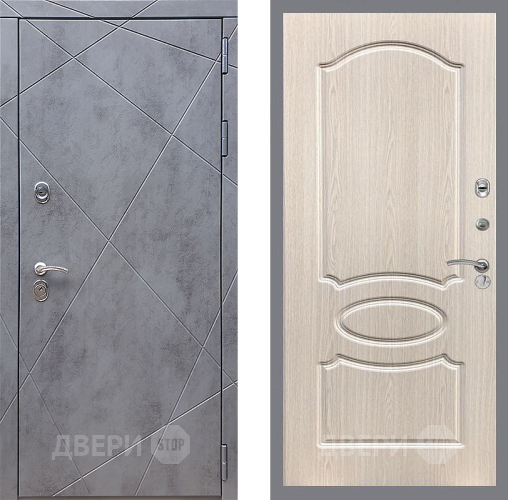 Входная металлическая Дверь Стоп Лучи ФЛ-128 Беленый дуб в Электрогорске