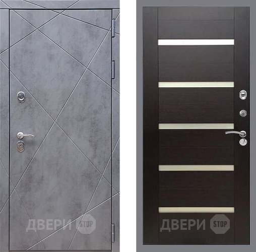 Входная металлическая Дверь Стоп Лучи СБ-14 венге поперечный в Электрогорске