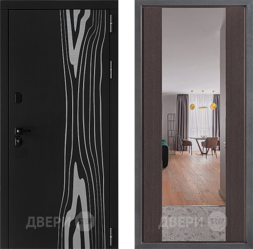 Входная металлическая Дверь Дверной континент ДК-12 ФЛЗ-1 Зеркало Венге в Электрогорске