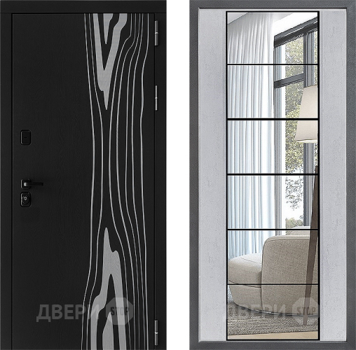 Дверь Дверной континент ДК-12 ФЛЗ-2 Зеркало Бетон светлый в Электрогорске