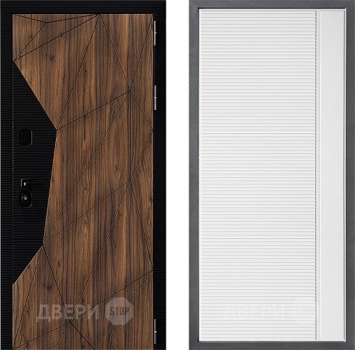 Входная металлическая Дверь Дверной континент ДК-11 ФЛ-757 Белое Стекло Софт милк в Электрогорске