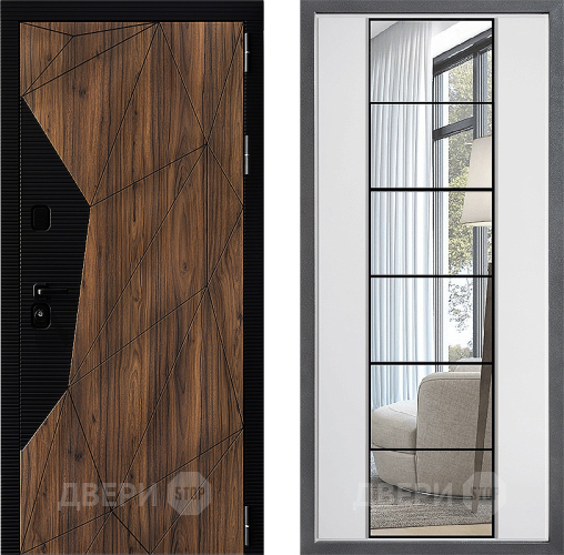 Входная металлическая Дверь Дверной континент ДК-11 ФЛЗ-2 Зеркало Белый софт в Электрогорске