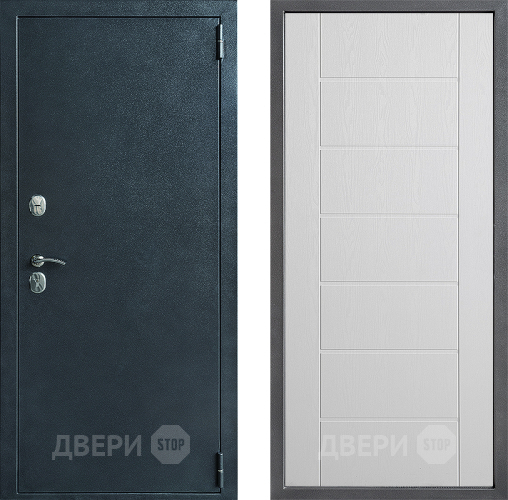 Входная металлическая Дверь Дверной континент ДК-70 Дизайн ФЛ-Лайн Белое дерево в Электрогорске