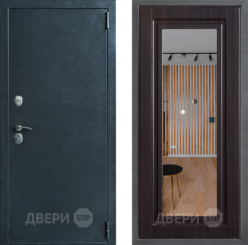 Входная металлическая Дверь Дверной континент ДК-70 Дизайн ФЛЗ Зеркало Венге в Электрогорске