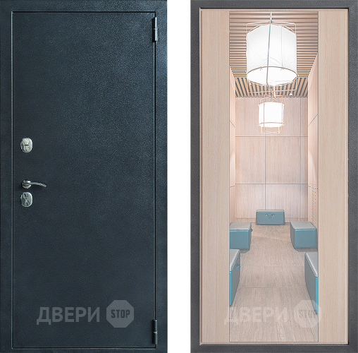 Входная металлическая Дверь Дверной континент ДК-70 Дизайн ФЛЗ-1 Зеркало Капучино в Электрогорске