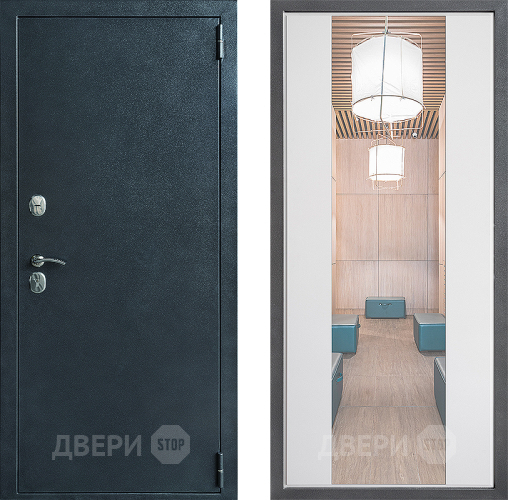 Дверь Дверной континент ДК-70 Дизайн ФЛЗ-1 Зеркало Белый софт в Электрогорске