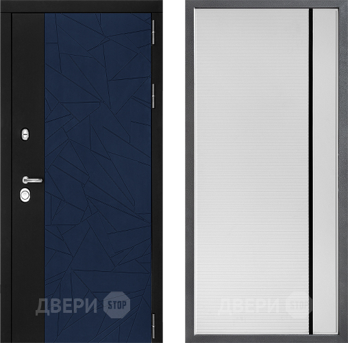 Входная металлическая Дверь Дверной континент ДК-9 ФЛ-757 Черное Стекло Софт милк в Электрогорске
