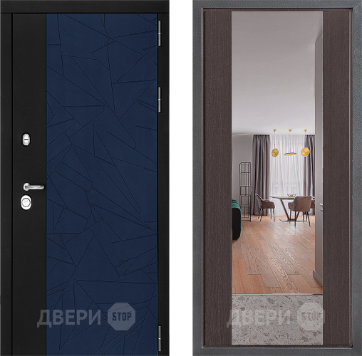 Входная металлическая Дверь Дверной континент ДК-9 ФЛЗ-1 Зеркало Венге в Электрогорске