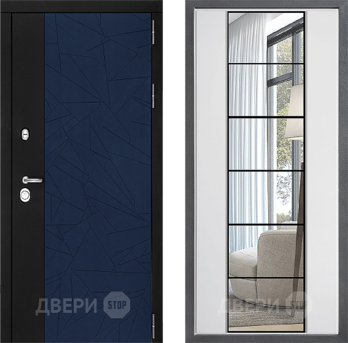 Входная металлическая Дверь Дверной континент ДК-9 ФЛЗ-2 Зеркало Белый софт в Электрогорске