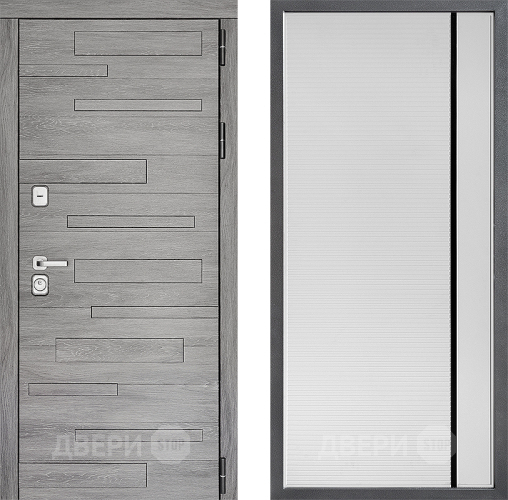 Входная металлическая Дверь Дверной континент ДК-10 ФЛ-757 Черное Стекло Софт милк в Электрогорске