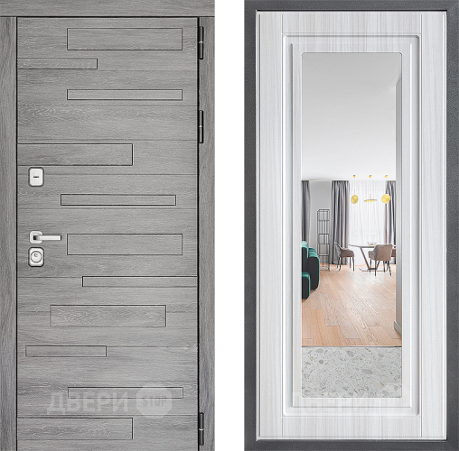 Дверь Дверной континент ДК-10 ФЛЗ Зеркало Сандал белый в Электрогорске