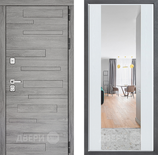 Дверь Дверной континент ДК-10 ФЛЗ-1 Зеркало Белое дерево в Электрогорске