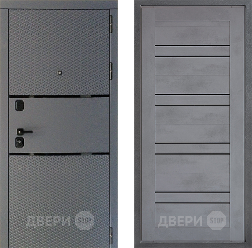 Входная металлическая Дверь Дверной континент Диамант Дизайн ФЛ-49 Бетон серый в Электрогорске