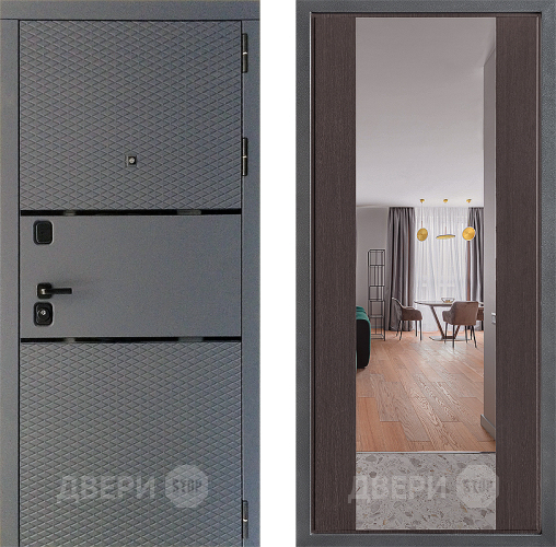 Входная металлическая Дверь Дверной континент Диамант Дизайн ФЛЗ-1 Зеркало Венге в Электрогорске