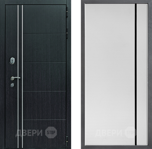 Входная металлическая Дверь Дверной континент Теплолюкс Дизайн ФЛ-757 Черное Стекло Софт милк в Электрогорске