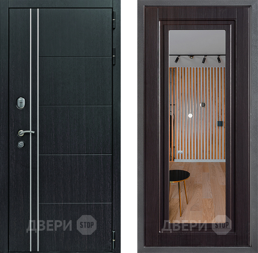 Дверь Дверной континент Теплолюкс Дизайн ФЛЗ Зеркало Венге в Электрогорске