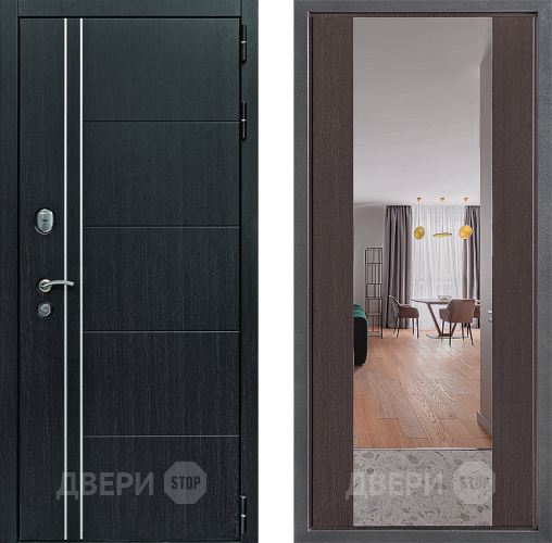 Дверь Дверной континент Теплолюкс Дизайн ФЛЗ-1 Зеркало Венге в Электрогорске