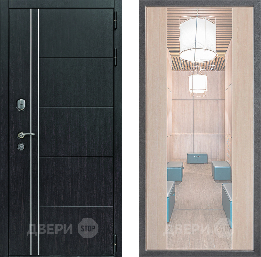 Входная металлическая Дверь Дверной континент Теплолюкс Дизайн ФЛЗ-1 Зеркало Капучино в Электрогорске