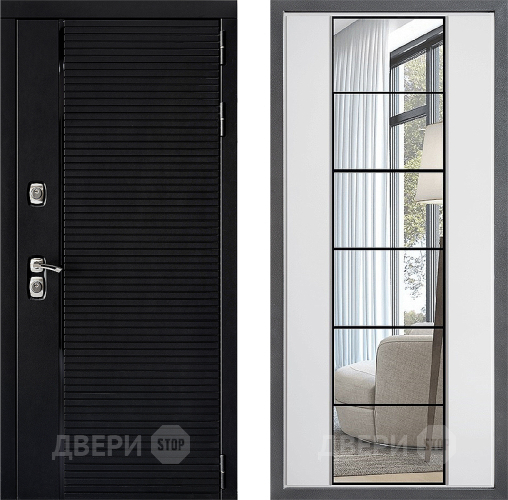 Входная металлическая Дверь Дверной континент ДК-1 ФЛЗ-2 Зеркало Белый софт в Электрогорске