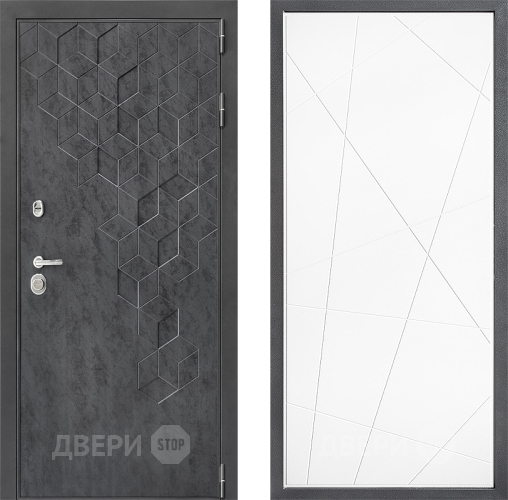Входная металлическая Дверь Дверной континент ДК-3/713 ФЛ-655 Белый софт в Электрогорске