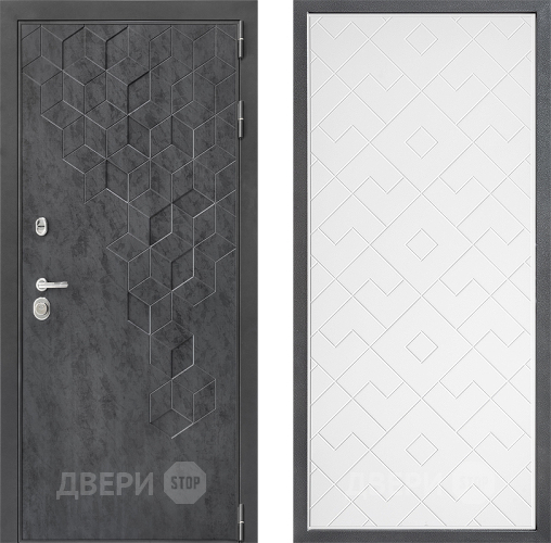 Входная металлическая Дверь Дверной континент ДК-3/713 ФЛ-Тиффани Белый софт в Электрогорске