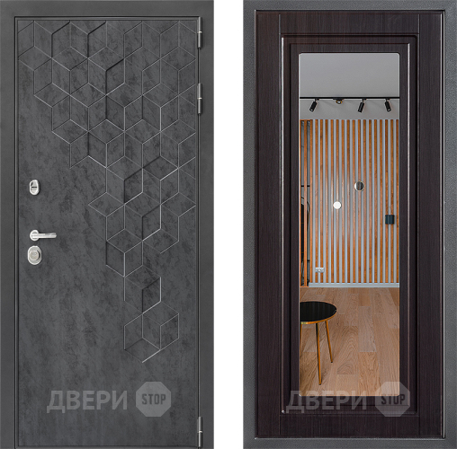 Входная металлическая Дверь Дверной континент ДК-3/713 ФЛЗ Зеркало Венге в Электрогорске